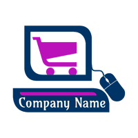 Logotipo de carrito de compras con ratón - Internet Logotipo