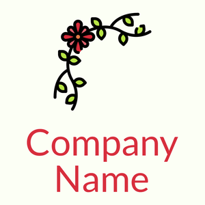 Outlined Floral design logo on a Ivory background - Fiori