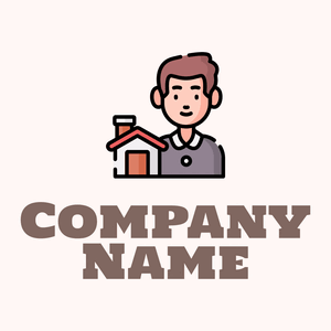 Real estate agent logo on a Snow background - Imóveis & Hipoteca