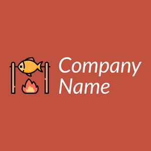 Fish logo on a Sunset background - Alimentos & Bebidas
