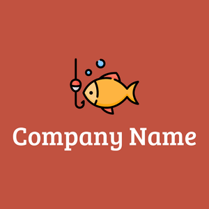 Fishing logo on a Sunset background - Jeux & Loisirs