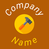 Hammer logo on a Tenne (Tawny) background - Bau & Werkzeuge