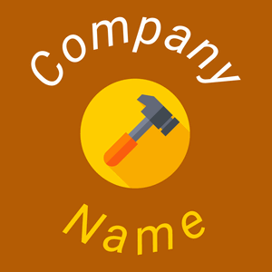 Hammer logo on a Tenne (Tawny) background - Construcción & Herramientas