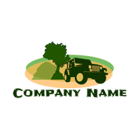 Jeep verde con logo de árbol - Automobiles & Vehículos Logotipo
