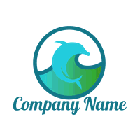 Logo delfín con ola - Medio ambiente & Ecología Logotipo