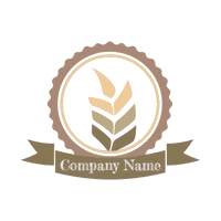 Logo con ramita de trigo, tono marrón - Agricultura Logotipo