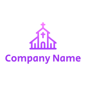 purple Chapel on a White background - Religious