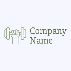 Dumbbell logo on a Ghost White background - Deportes