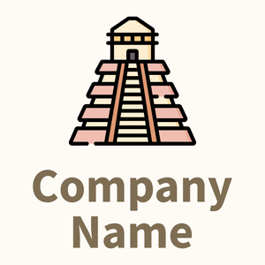 Aztec pyramid on a Floral White background - Voyage & Hotel