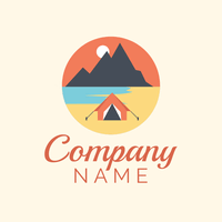 Logotipo camping y paisaje - Viajes & Hoteles Logotipo