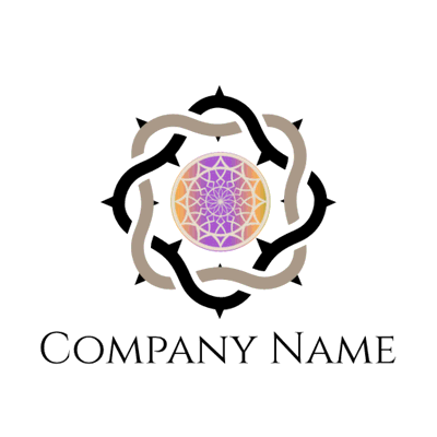 Logotipo mandala y corona de espinas - Religión Logotipo