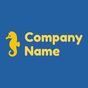 Yellow Seahorse logo on a Cerulean Blue background - Tiere & Haustiere