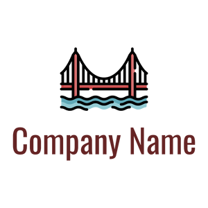 Golden gate bridge on a White background - Abstracto