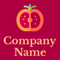 Tomato logo on a Eggplant background - Comida & Bebida