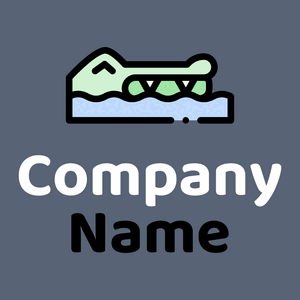 Crocodile logo on a Blue Bayoux background - Animaux & Animaux de compagnie