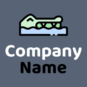 Crocodile logo on a Blue Bayoux background - Animales & Animales de compañía