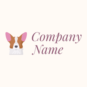 Pink Ears Corgi logo on a Seashell background - Tiere & Haustiere