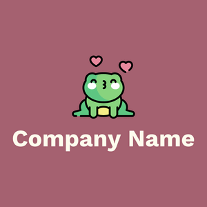 Frog logo on a Turkish Rose background - Animales & Animales de compañía