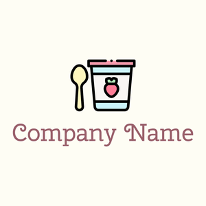 Frozen yogurt logo on a Ivory background - Essen & Trinken