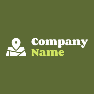 Location On Map logo on a Dark Olive Green background - Communications