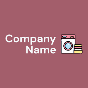 Laundry logo on a Turkish Rose background - Limpeza & Manutenção