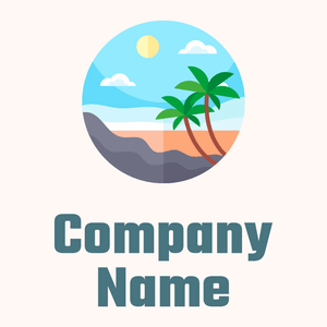 Beach logo on a Seashell background - Abstracto