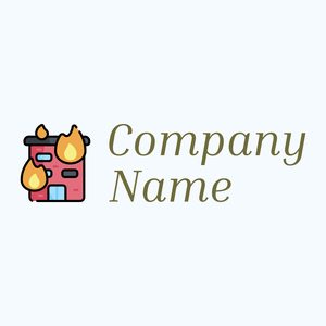 Burning building logo on a Alice Blue background - Seguridad