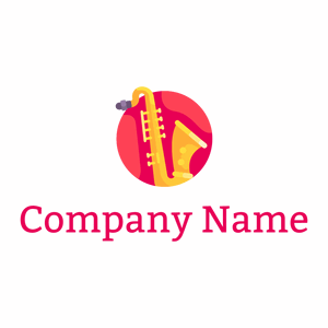 Rounded Saxophone logo on a White background - Divertissement & Arts