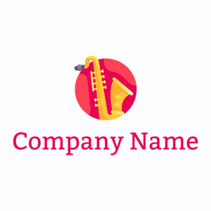Rounded Saxophone logo on a White background - Arte & Entretenimiento
