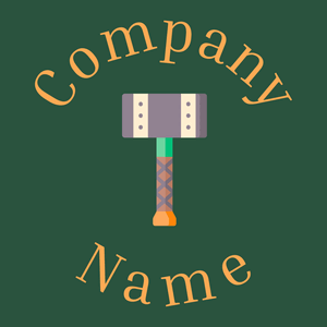 Hammer logo on a Bottle Green background - Bau & Werkzeuge