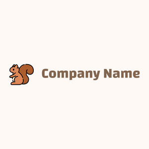 Side Squirrel logo on a Seashell background - Animali & Cuccioli