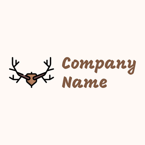 Deer horns logo on a Seashell background - Dieren/huisdieren
