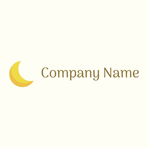 Crescent moon logo on a Ivory background - Abstrait