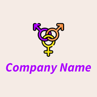 Bisexual logo on a Fair Pink background - Partnervermittlung