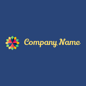 Mandala logo on a Venice Blue background - Floral