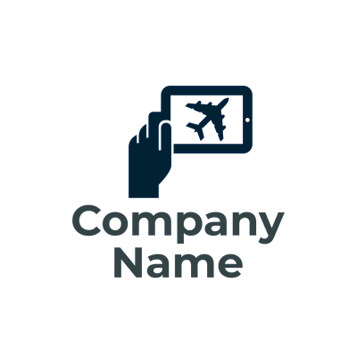Logotipo de avión en el teléfono móvil - Internet Logotipo