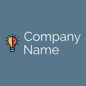 Light bulb logo on a Kashmir Blue background - Abstrait