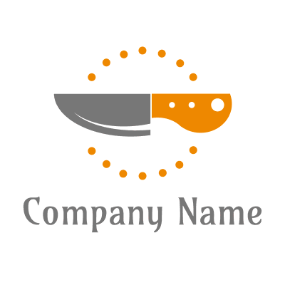 Cuchillo con logo lunares naranjas - Educación Logotipo