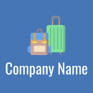 Travel two luggage logo on a Steel Blue background - Autos & Fahrzeuge