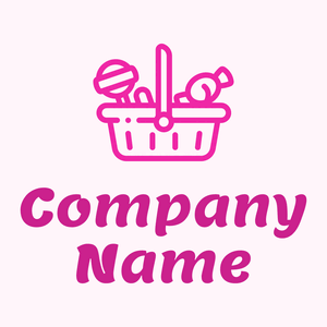 Candy Basket logo on a pink background - Abstrait