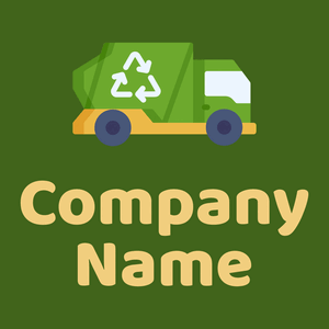 Garbage truck logo on a Verdun Green background - Automotive & Vehicle