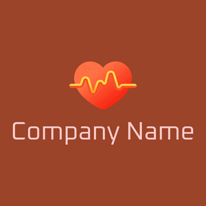 Heart beat logo on a brown background - Hospital & Farmácia