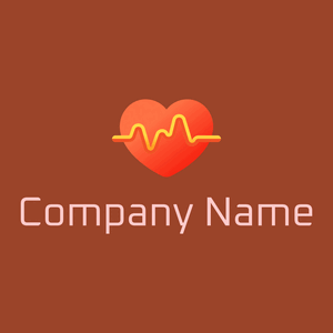 Heart beat logo on a brown background - Medizin & Pharmazeutik
