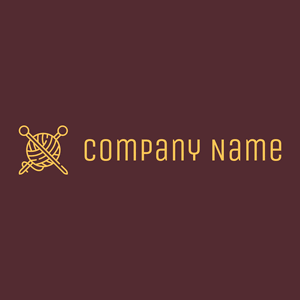 Knitting logo on a Wine Berry background - Arte & Entretenimiento