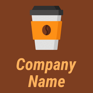 Coffee cup logo on a Peru Tan background - Alimentos & Bebidas