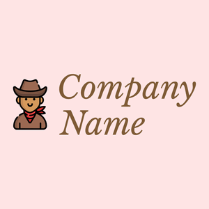 Cowboy logo on a Misty Rose background - Abstracto