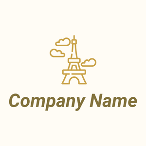Eiffel tower logo on a Floral White background - Architektur