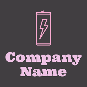 Energy drink logo on a Fuscous Grey background - Comida & Bebida