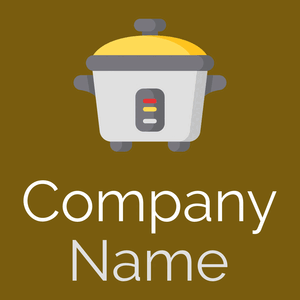 Rice cooker logo on a Raw Umber background - Alimentos & Bebidas