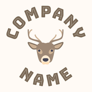 Rounded Deer logo on a beige background - Animals & Pets